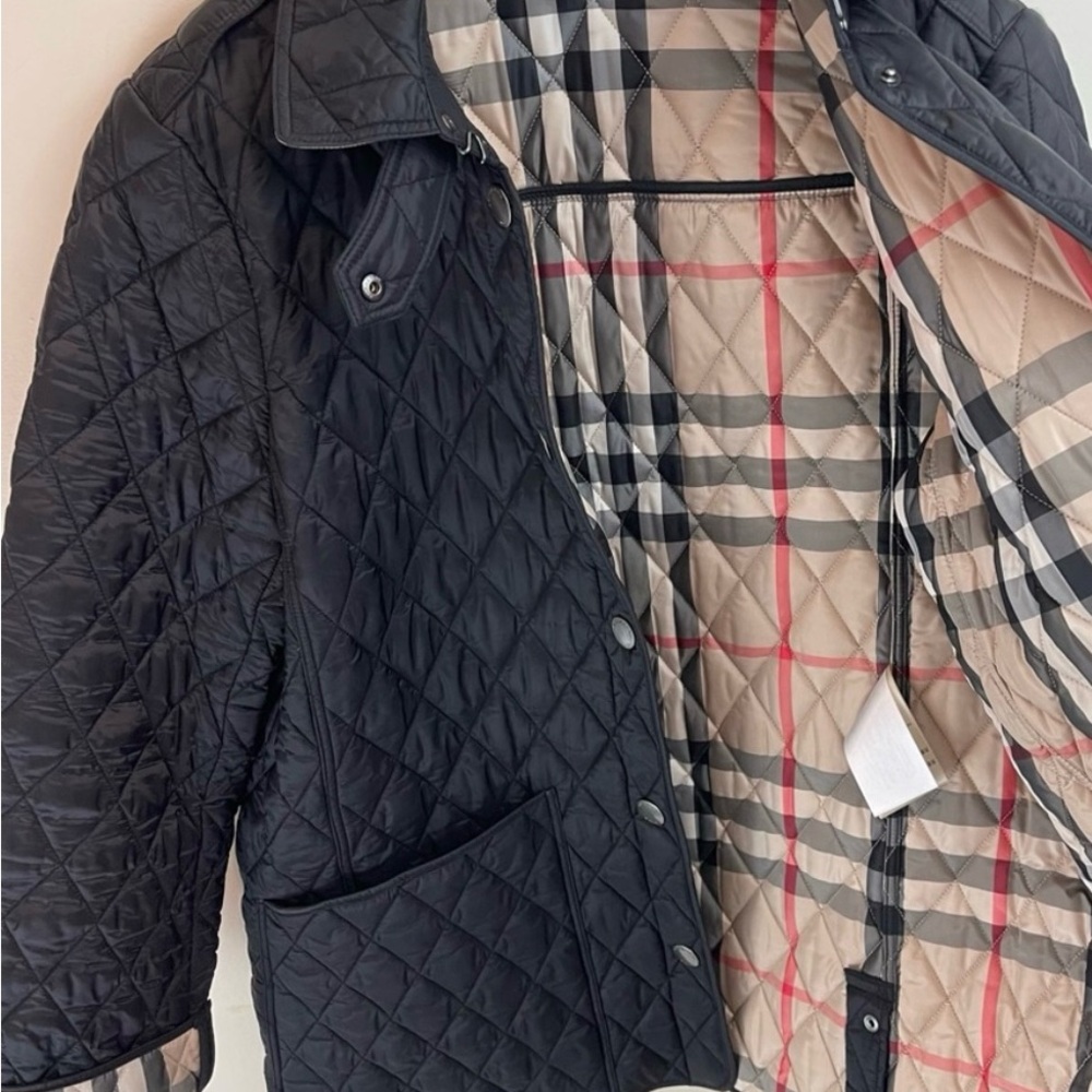 Burberry Brit Black Diamond Quilted Classic Prep Preppy Jacket